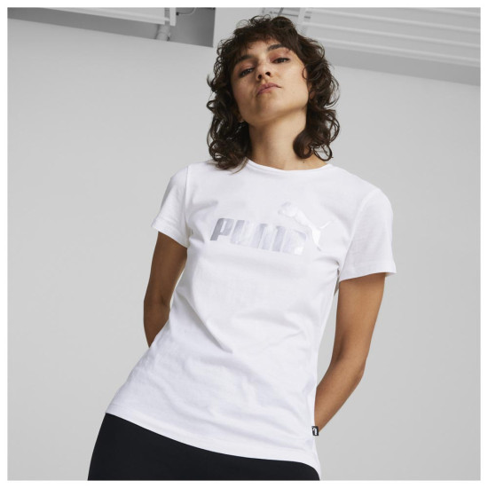 Puma Γυναικεία κοντομάνικη μπλούζα Essentials+ Metallic Logo Tee